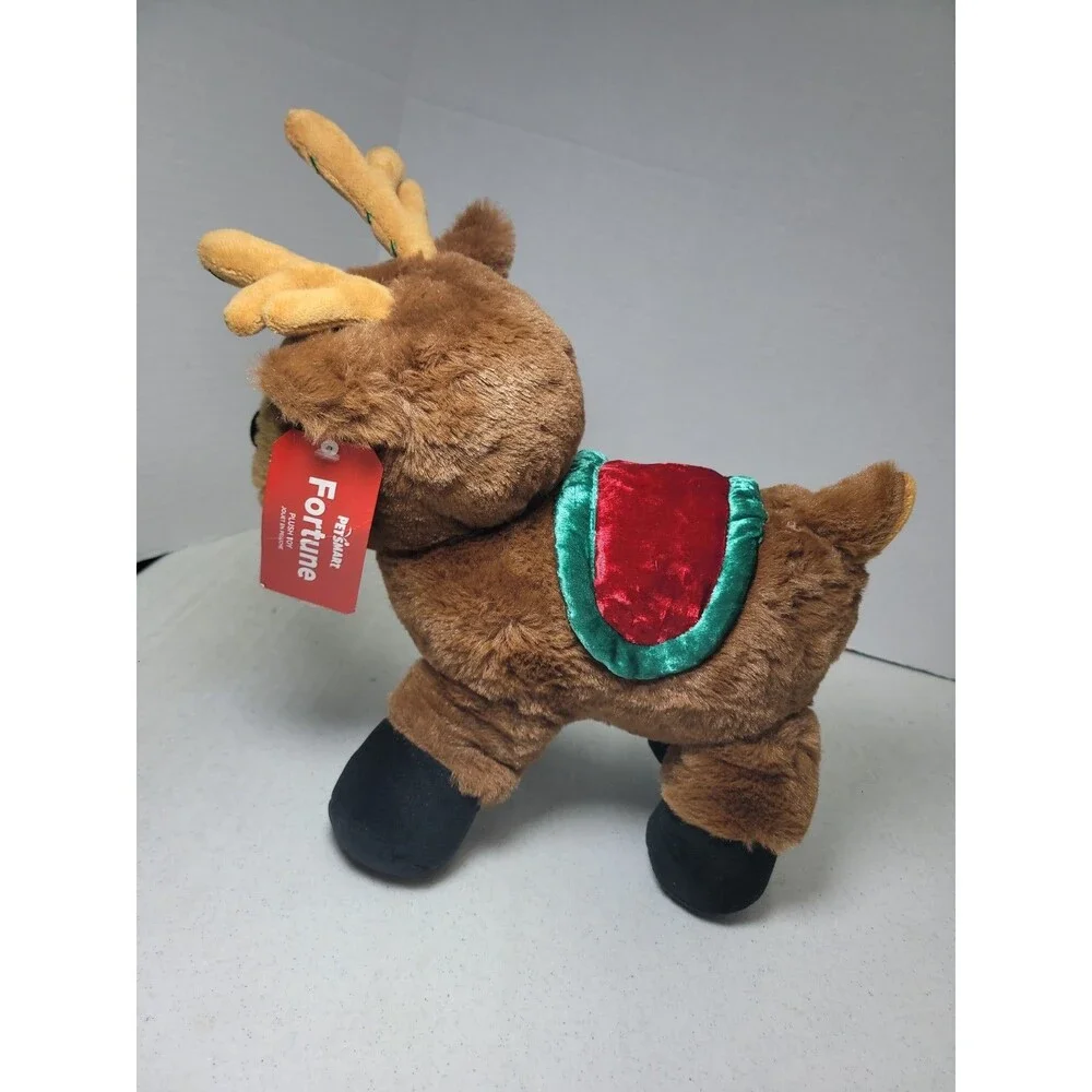 NEW 2025 PETSMART REINDEER FORTUNE DOG TOY WITH SQUEAKER XMAS NOVELTY TOY